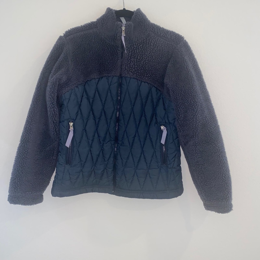 Vintage Patagonia Bernese  Mountain Jacket  Blue Gray Deep Pile Fleece Size S